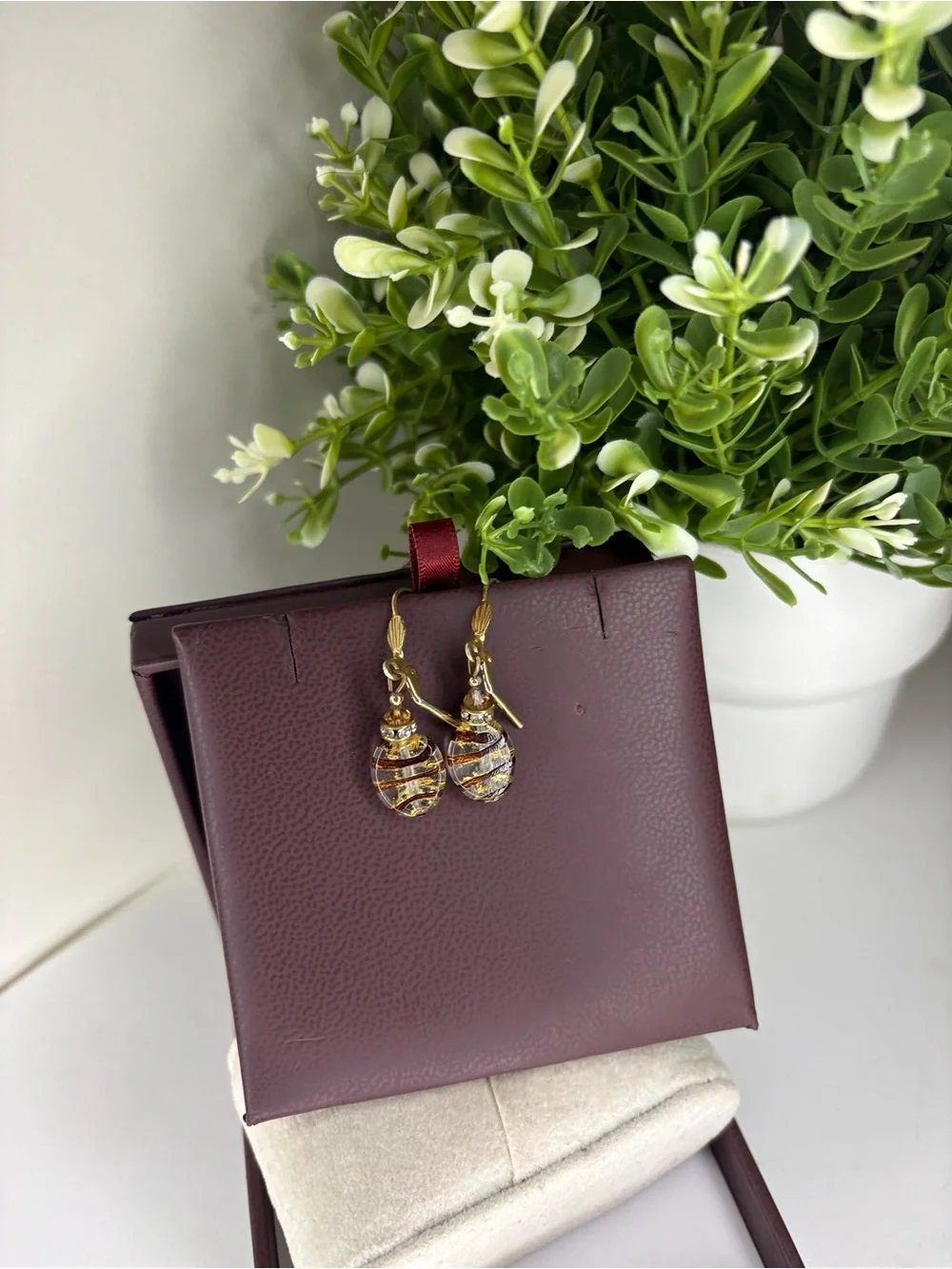Gold-Tone Pink and Gold Swirl Drop Earrings - Women Jewelry